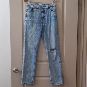 Zara Denim Straight Leg Jeans in Light Blue